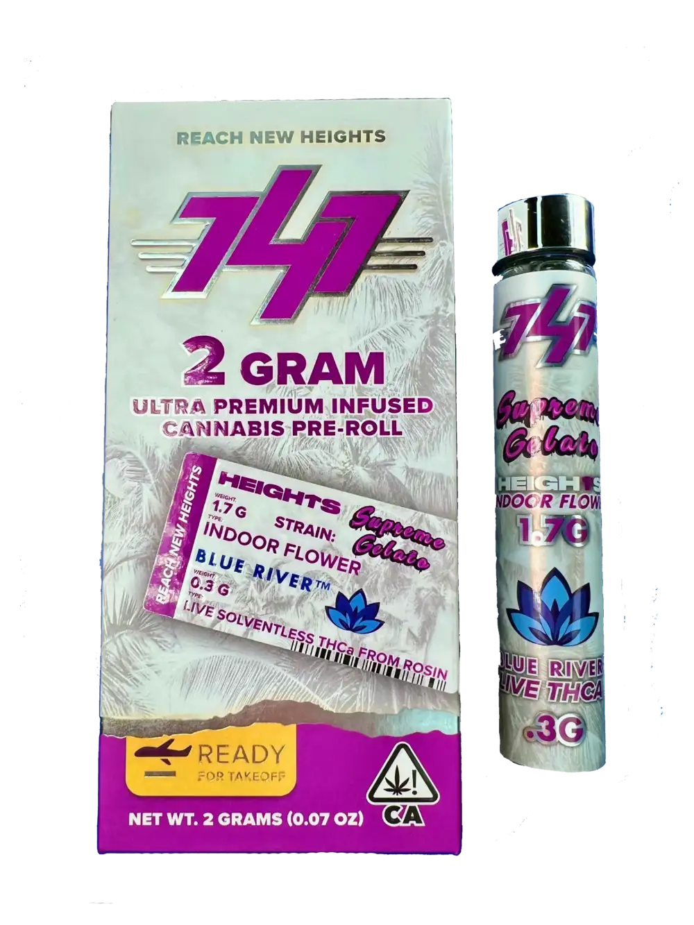 747 | Single | Infused | Live Solventless THCa from Rosin | Supreme Gelato | 2g