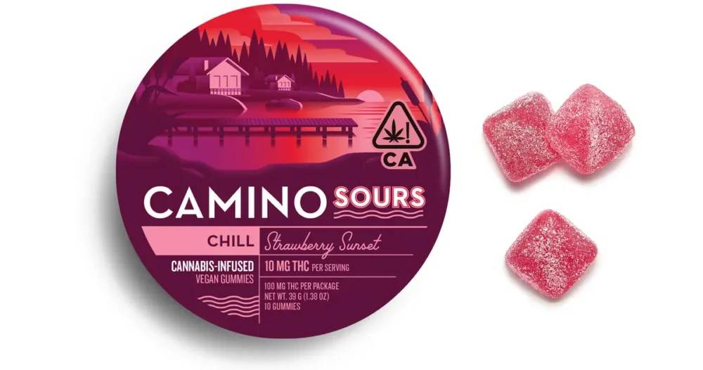 Camino | Gummies | Sours | Strawberry Sunset (Chill) | 10 Pack | 100mg (10 x 10mg)