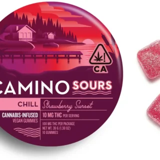 Camino | Gummies | Sours | Strawberry Sunset (Chill) | 10 Pack | 100mg (10 x 10mg)