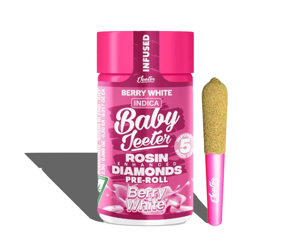 Baby Jeeter | 5 Pack | Infused | Rosin Enhanced Diamonds | Berry White | 2.5g (5 x 0.5g)