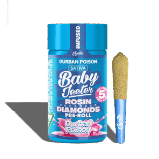 Baby Jeeter | 5 Pack | Infused | Rosin Enhanced Diamonds | Durban Poison | 2.5g (5 x 0.5g)