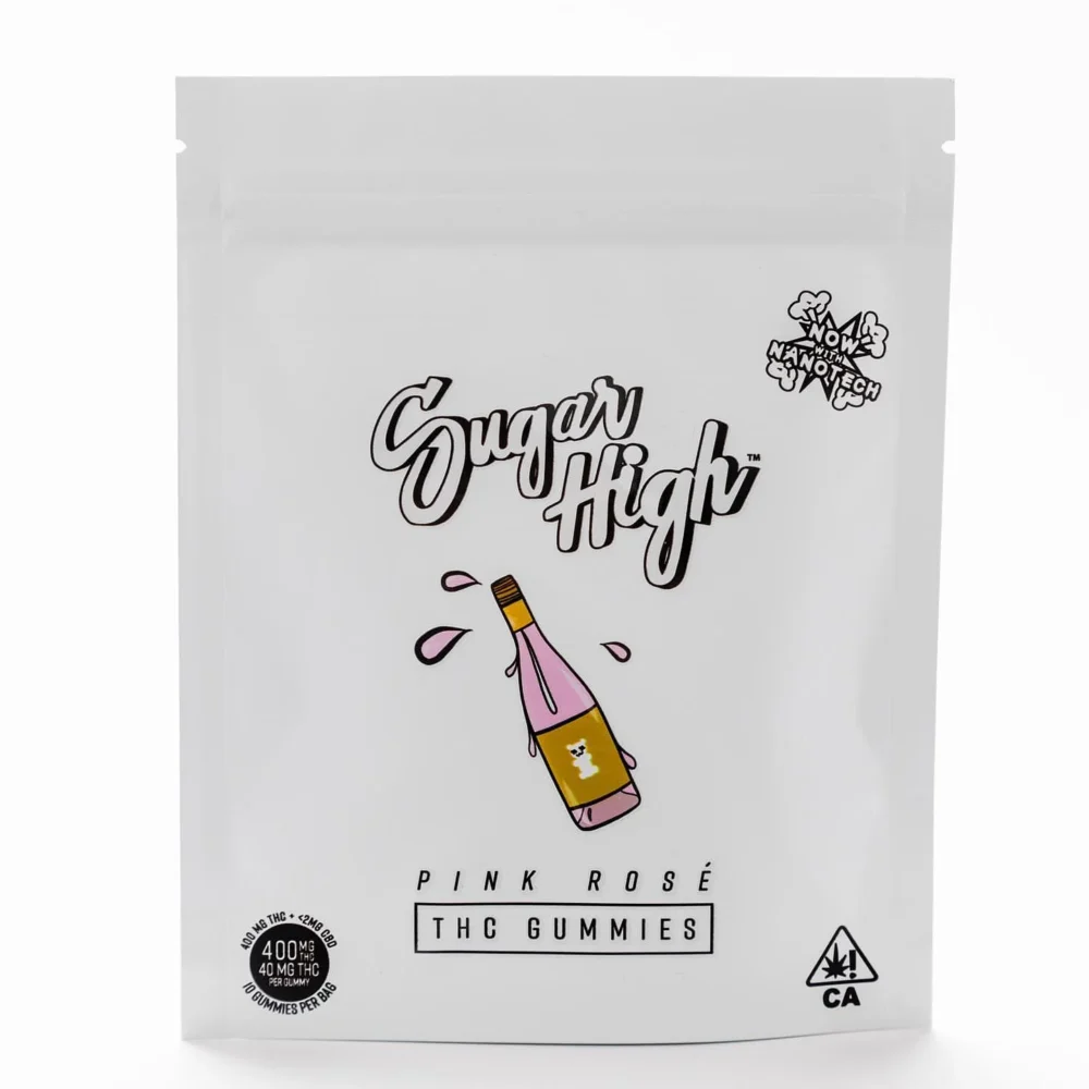 Sugar High | Gummies | Non-GMO, Gluten Free | Pink Rose | 10 Pack | 500mg (10 x 50mg)