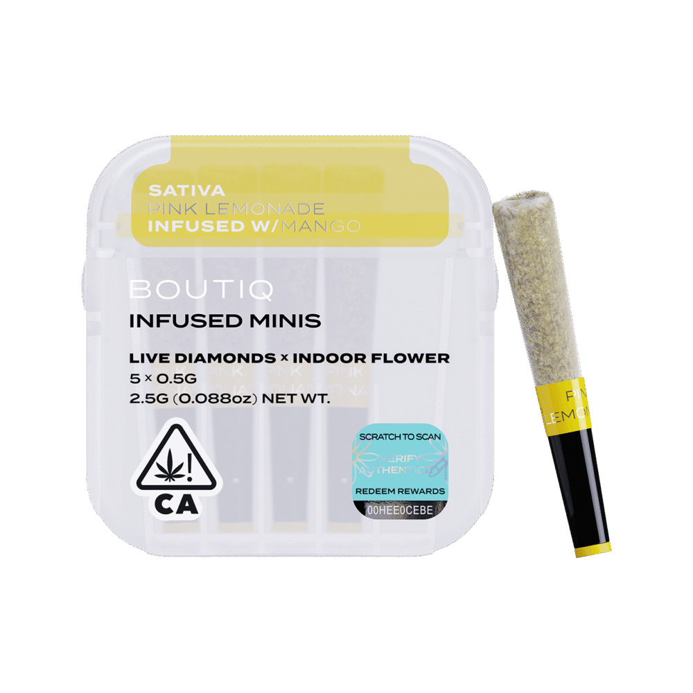 Boutiq | 5 Pack | Infused | Live Diamonds | Pink Lemonade (Mango) | 2.5g (5 x 0.5g)