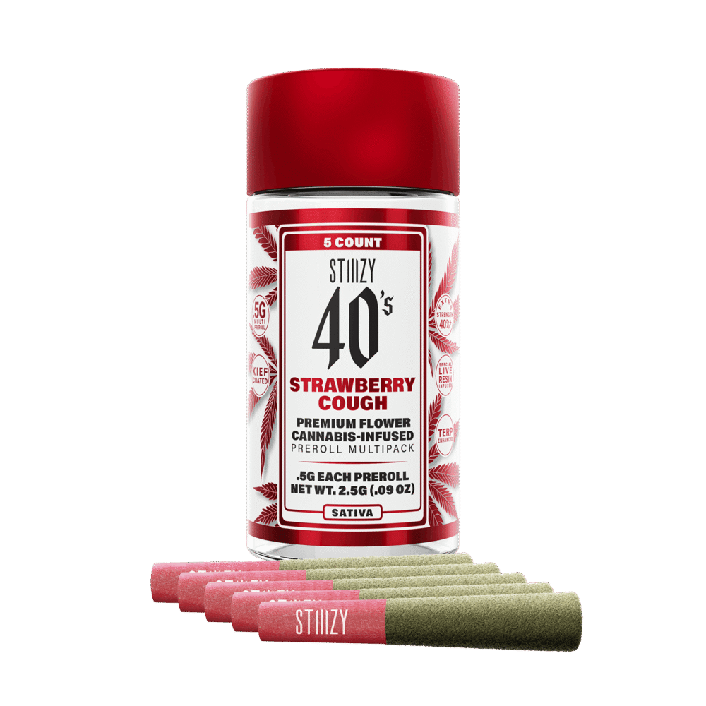 Stiiizy 40 | 5 Pack | Infused | Live Resin & Kief | Strawberry Cough | 2.5g (5 x 0.5g)