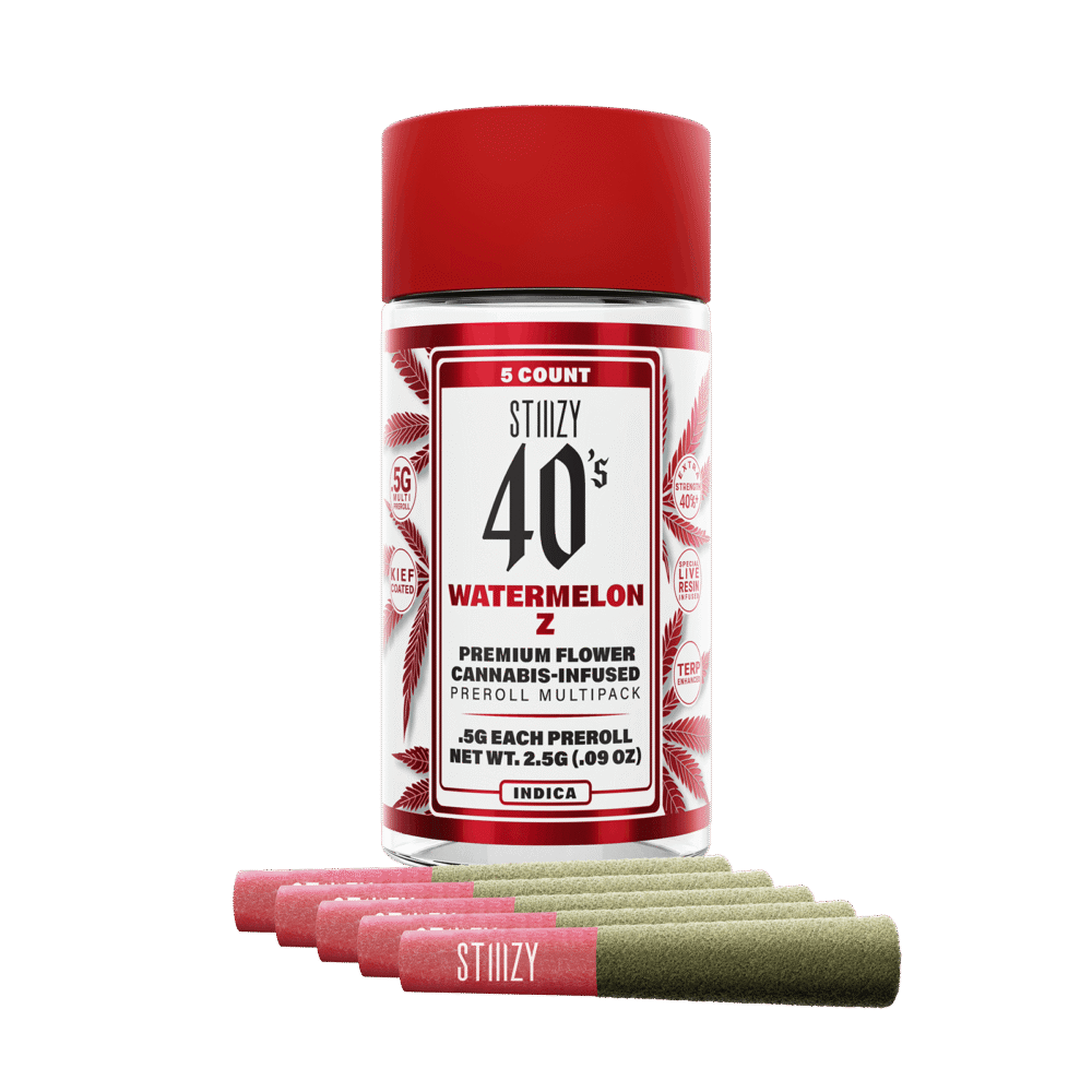Stiiizy 40 | 5 Pack | Infused | Live Resin & Kief | Watermelon Z| 2.5g (5 x 0.5g)