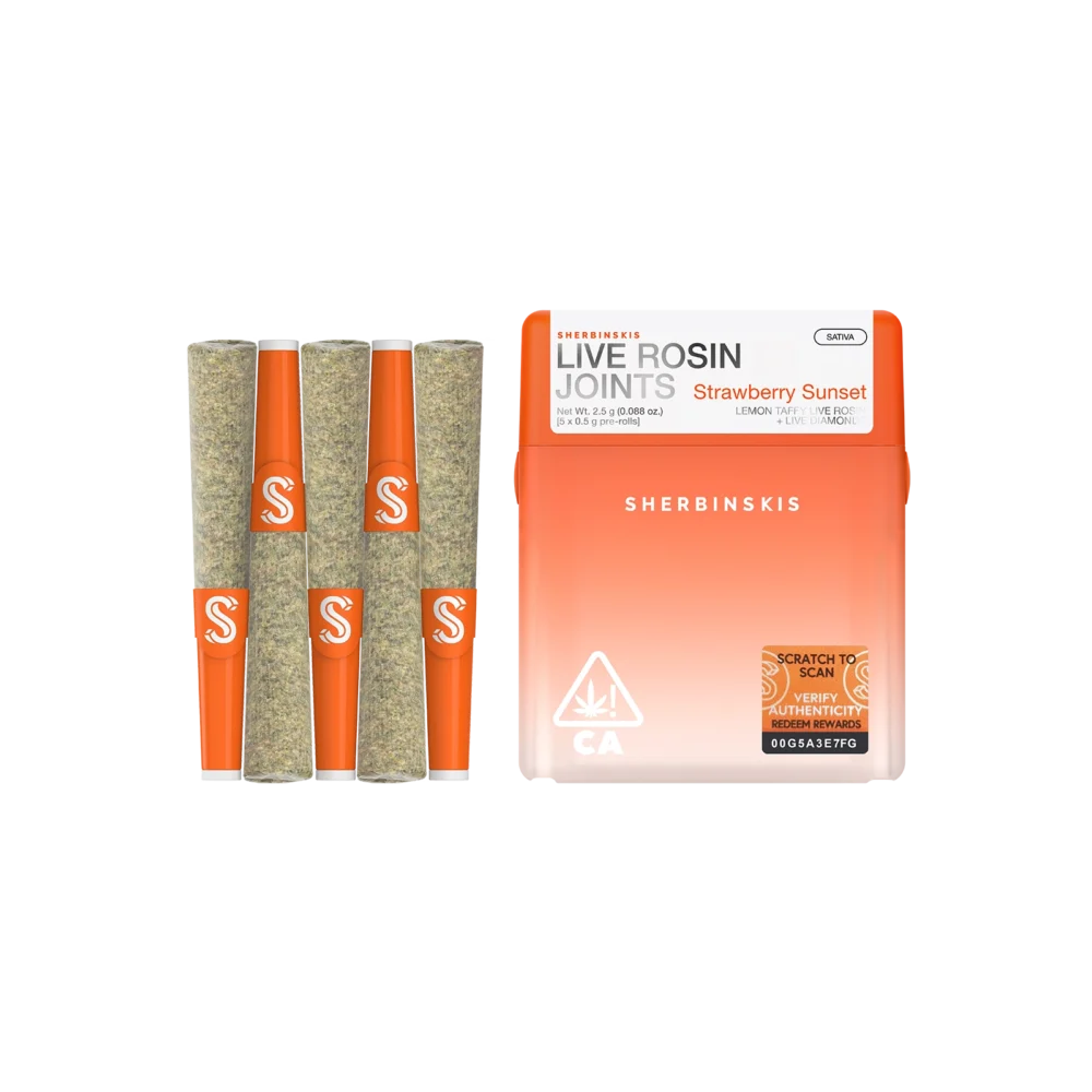 Sherbinskis | 5 Pack | Infused | Live Rosin & Liquid Diamonds | Strawberry Sunset | 2.5g (5 x 0.5g)