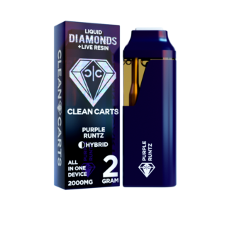 Clean Carts | Disposable | Live Resin + Liquid Diamond | Purple Runtz | 2g