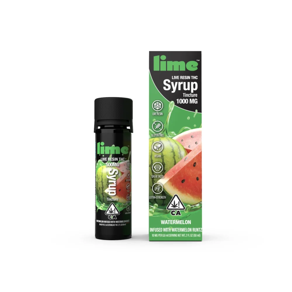 Lime | Syrup | Live Resin | Gluten Free | 2 fl. oz. | Watermelon (Watermelon Runtz) (H) | 2 fl. oz. | 1000mg (2 fl. oz.)