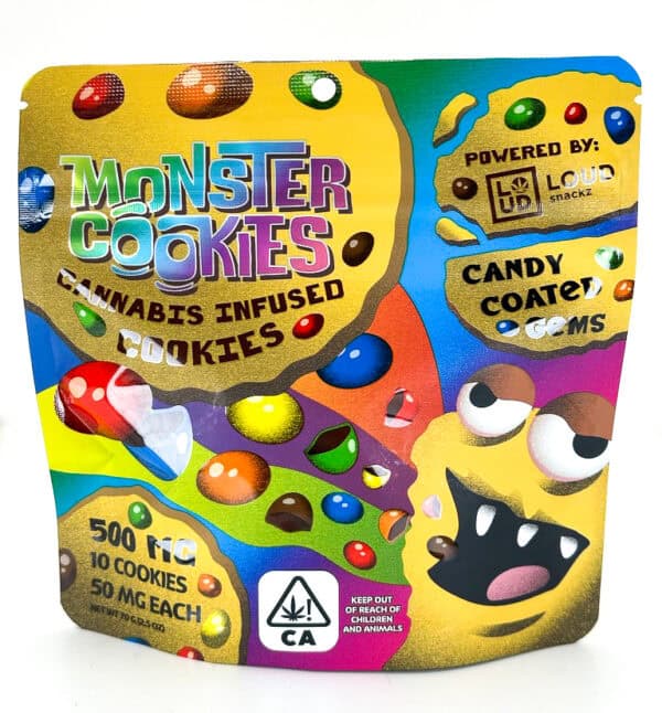 Loud Snackz | Monster Cookies | Candy Coated Gems | 10 Pack | 500mg (10pcs x 50mg)