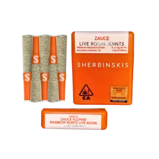 Sherbinskis | 5 Pack | Infused | Live Rosin & Liquid Diamonds | Zauce | 2.5g (5 x 0.5g)