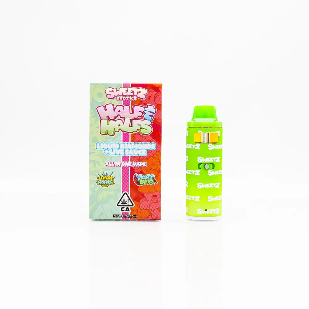 Sweetz Exotics | Disposable | Liquid Diamonds | Half & Half | Lemon Agave x Fruit Rollupz | 2g