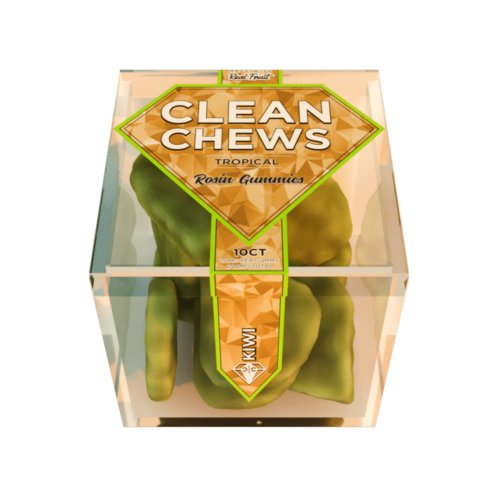 Clean Chews | Rosin Gummies | Kiwi | 10 Pack | 200mg (10 x 20mg)