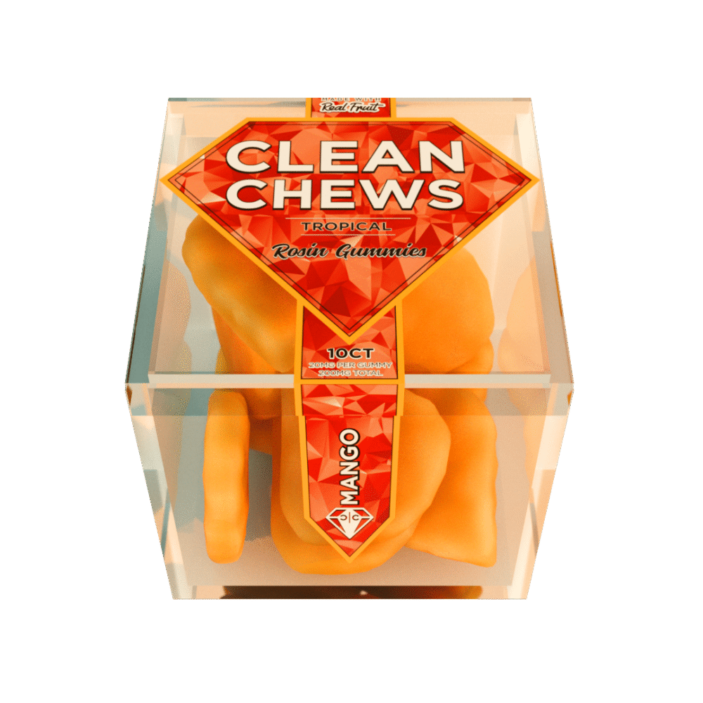 Clean Chews | Rosin Gummies | Mango | 10 Pack | 200mg (10 x 20mg)
