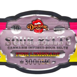 Devour | Gummies | Sour Belts | Pink Lemondae | 10 Pack | 3000mg (10 x 300mg)