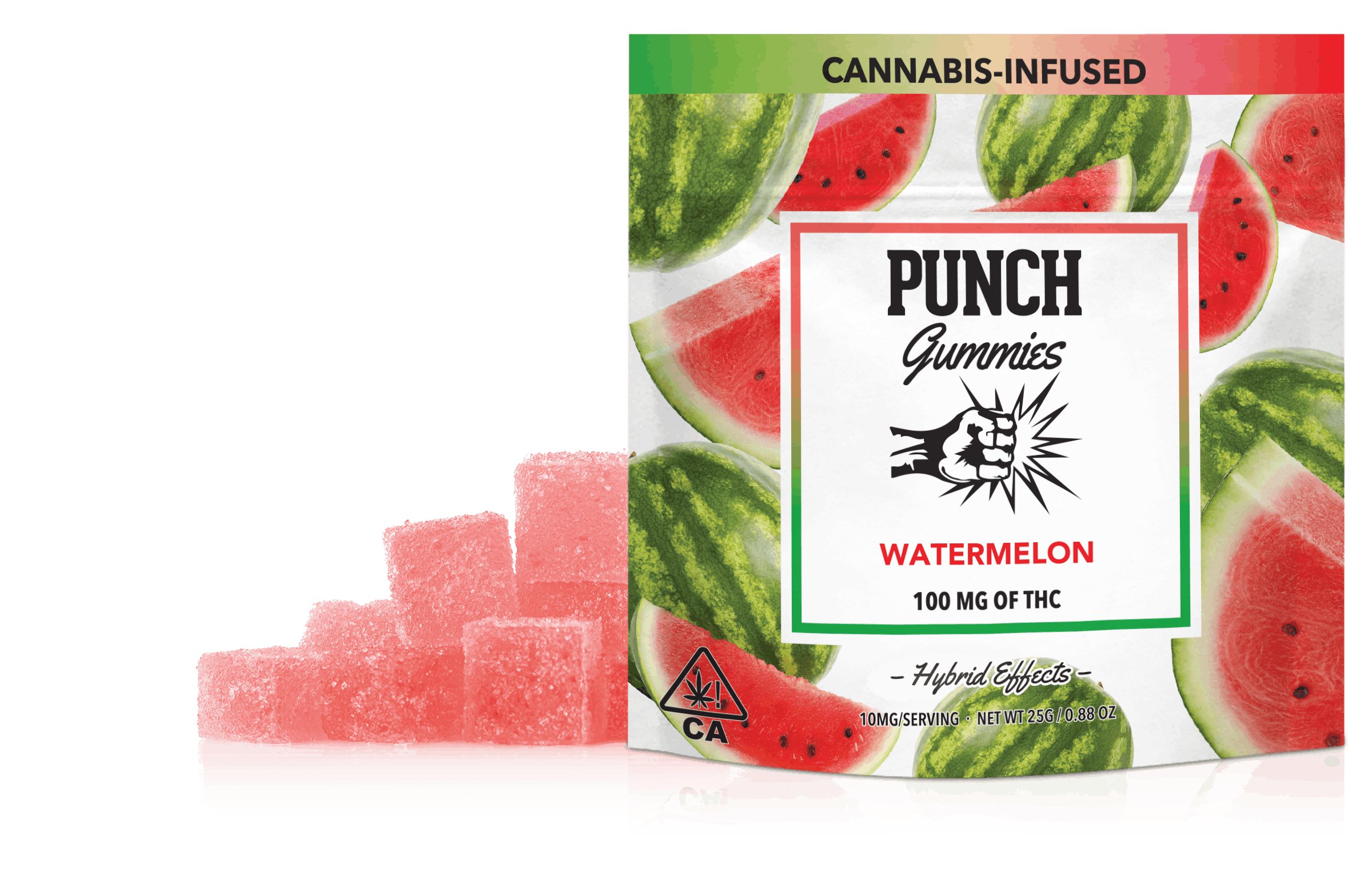 Punch Extracts | Gummies | Watermelon | 10 Pack | 100mg | Hybrid