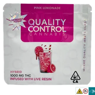 Quality Control Cannabis | Gummies | Sour Belts | Pink Lemonade | 10 Pack | 1000mg (10 x 100mg)