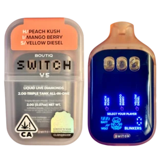Boutiq | Disposable | Triple Tank | Peach Kush (H) Mango Berry (I) x Yellow Diesel (S) | 2g