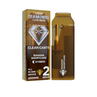 Clean Carts | Disposable | Live Resin + Liquid Diamond | Banana Shortcake | 2g