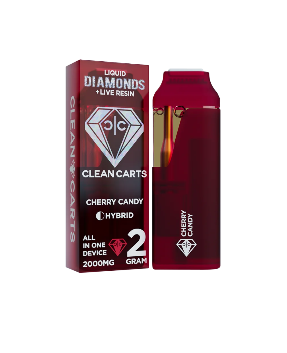 Clean Carts | Disposable | Live Resin + Liquid Diamond | Cherry Candy | 2g