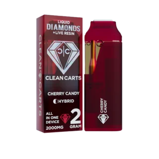Clean Carts | Disposable | Live Resin + Liquid Diamond | Cherry Candy | 2g