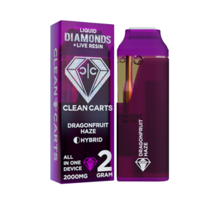 Clean Carts | Disposable | Live Resin + Liquid Diamond | Dragonfruit Haze | 2g