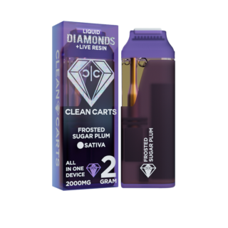 Clean Carts | Disposable | Live Resin + Liquid Diamond | Frosted Sugar Plum | 2g