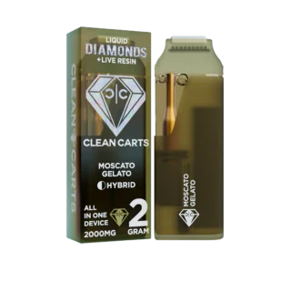 Clean Carts | Disposable | Live Resin + Liquid Diamond | Moscato Gelato | 2g