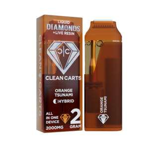 Clean Carts | Disposable | Live Resin + Liquid Diamond | Orange Tsunami | 2g