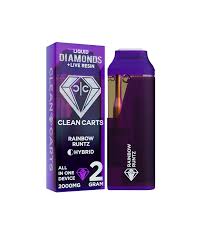 Clean Carts | Disposable | Live Resin + Liquid Diamond | Rainbow Runtz | 2g