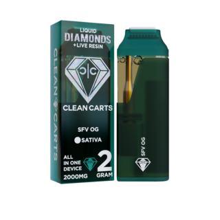 Clean Carts | Disposable | Live Resin + Liquid Diamond | SFV OG | 2g