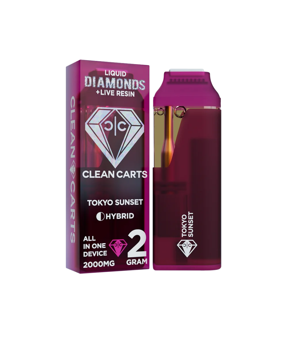 Clean Carts | Disposable | Live Resin + Liquid Diamond | Tokyo Sunset | 2g