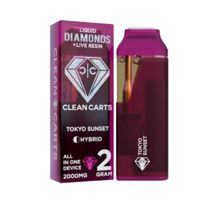 Clean Carts | Disposable | Live Resin + Liquid Diamond | Tokyo Sunset | 2g