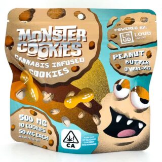 Loud Snackz | Monster Cookies | Peanut Butter Overload | 10 Pack | 500mg (10pcs x 50mg)