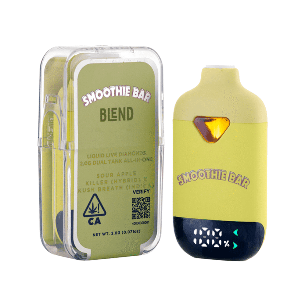 Smoothie Bar | Disposable | Dual Tank | Sour Apple Killer (H) x Kush Breath (I) | 2g