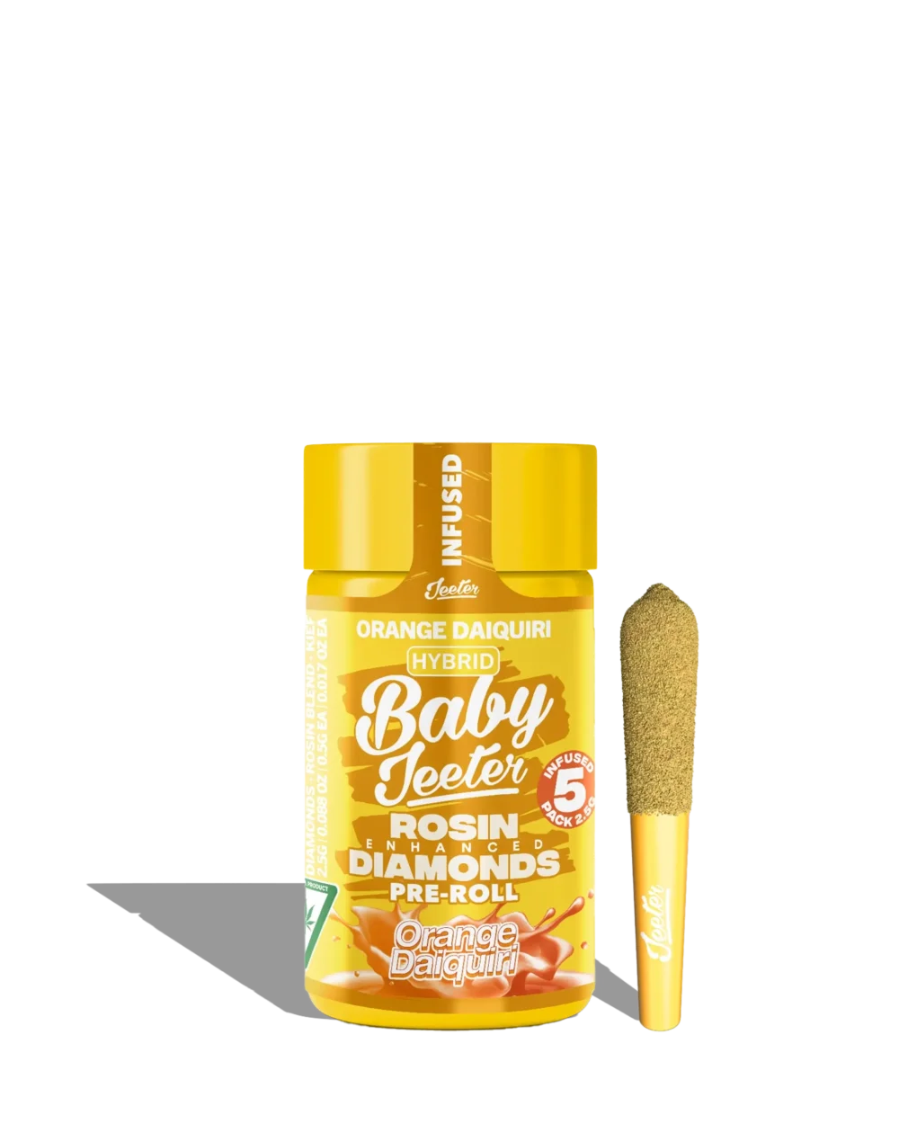Baby Jeeter | 5 Pack | Infused | Rosin Enhanced Diamonds | Orange Daiquiri (H) | 2.5g (5 x 0.5g) | Hybrid