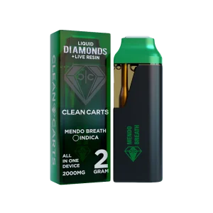 Clean Carts | Disposable | Live Resin + Liquid Diamond | Mendo Breath | 2g | Indica