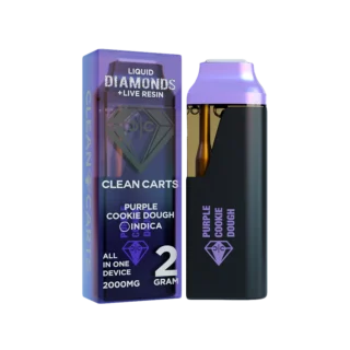 Clean Carts | Disposable | Live Resin + Liquid Diamond | Purple Cookie Dough | 2g | Indica