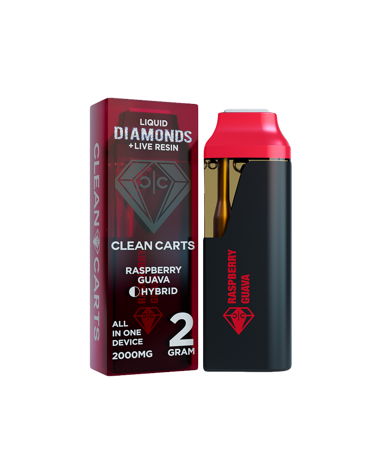 Clean Carts | Disposable | Live Resin + Liquid Diamond | Raspberry Guava | Hybrid
