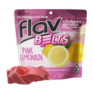 FLAV | Gummies | Belts | Live Resin | Pink Lemonade (S) | 10 Pack | 1000mg (10pcs x 10mg) | Sativa