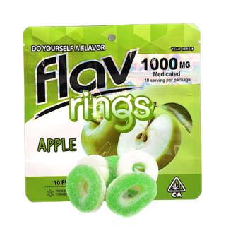 FLAV | Gummies | Rings | Apple (I) | 10 Pack | 1000mg (10pcs x 10mg) | Indica