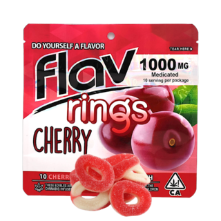 FLAV | Gummies | Rings | Cherry (S) | 10 Pack | 1000mg (10pcs x 10mg) | Sativa