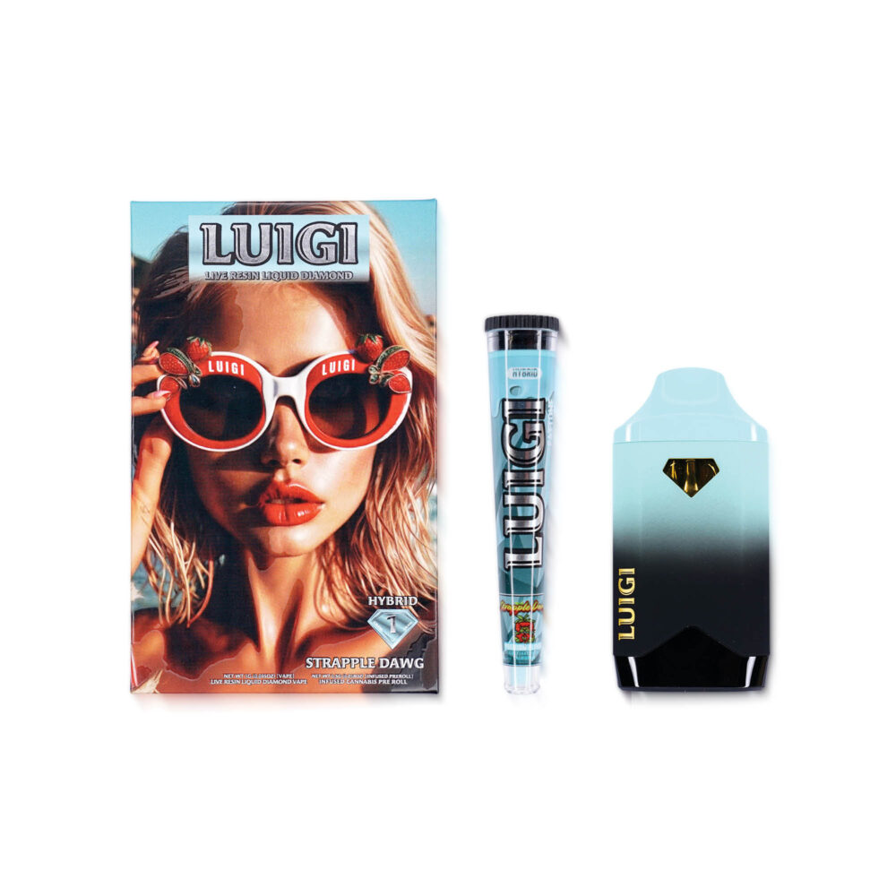 Luigi | Dual Pack | Liquid Diamond | Live Resin | Strapple Dawg | 2g Vape & 0.5g Pre-Roll | Hybrid