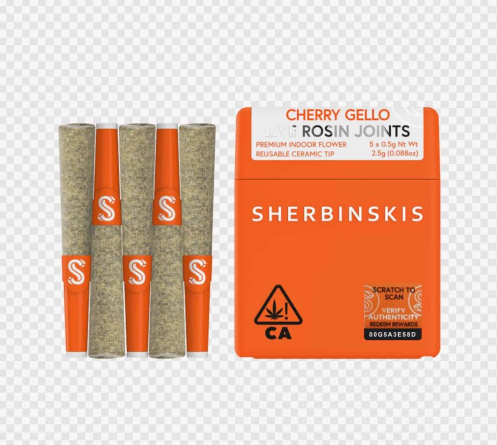 Sherbinskis | 5 Pack | Infused | Live Rosin & Liquid Diamonds | Cherry Gello | 2.5g (5 x 0.5g) | Hybrid
