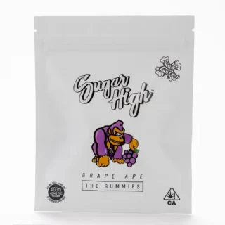 Sugar High | Gummies | Non-GMO, Gluten Free | Grape Ape | 10 Pack | 500mg (10 x 50mg)