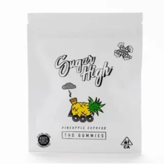 Sugar High | Gummies | Non-GMO, Gluten Free | Pineapple Express | 10 Pack | 500mg (10 x 50mg)