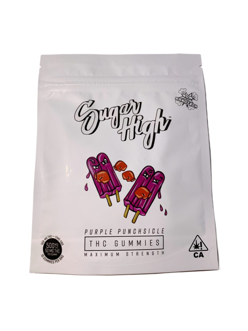 Sugar High | Gummies | Non-GMO, Gluten Free | Purple Punchsicle | 10 Pack | 500mg (10 x 50mg)