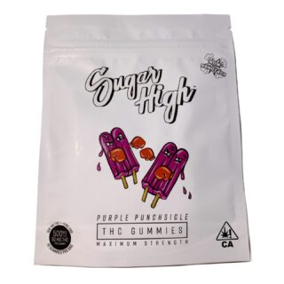 Sugar High | Gummies | Non-GMO, Gluten Free | Purple Punchsicle | 10 Pack | 500mg (10 x 50mg)