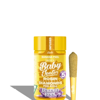 Baby Jeeter | 5 Pack | Infused | Rosin Enhanced Diamonds | Banana Peel | 2.5g (5 x 0.5g) | Indica