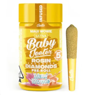 Baby Jeeter | 5 Pack | Infused | Rosin Enhanced Diamonds | Maui Wowie | 2.5g (5 x 0.5g) | Sativa
