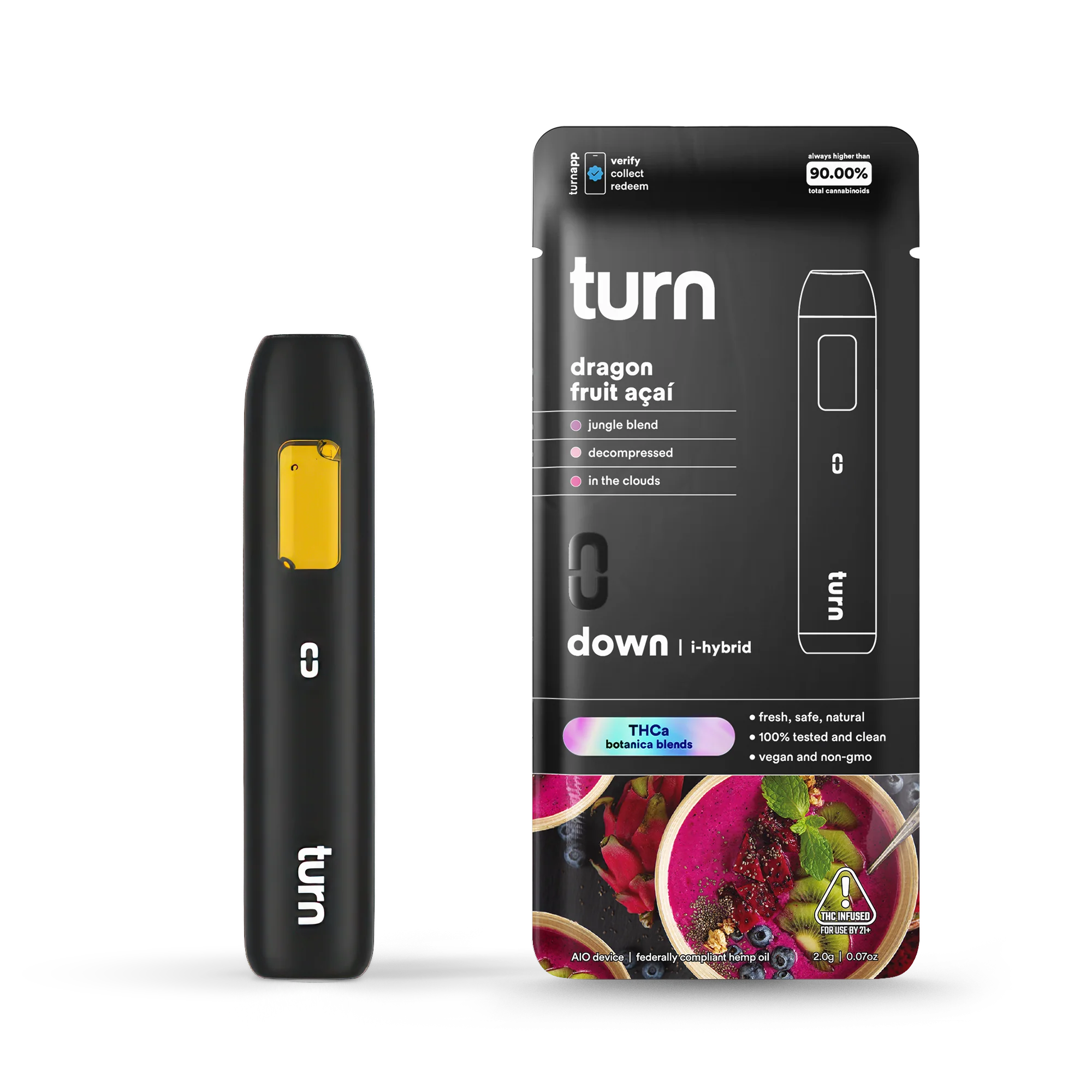 Turn | Disposable | Dragon Fruit Acai | 2g | Indica-Hybrid